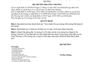 Quyết định 50/2008/QĐ-BCT Tiêu chuẩn Chi cục trưởng, Đội trưởng Đội Quản lý thị trường