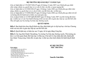 Quyết định 79/2008/QĐ-BGDĐT Quy định đánh giá và xếp loại học viên học Chương trình xóa mù chữ và giáo dục tiếp tục sau khi biết chữ