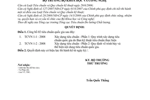 Quyết định 2916/QĐ-BKHCN công bố tiêu chuẩn quốc gia  Xây dựng tiêu chuẩn