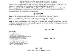 Quyết định 86/2008/QĐ-BVHTTDL quy chế thăm dò, khai quật khảo cổ