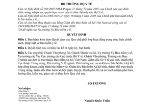 Quyết định 5205/QĐ-BYT  Quy chế phối hợp hoạt động trong thực hiện chính sách, pháp luật về bảo hiểm y tế