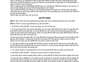Quyết định 44/2008/QĐ-UBND bảng giá đất trên địa bàn tỉnh Bình Định năm 2009