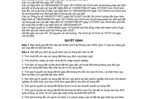 Quyết định 2286/QĐ-UBND giá đất thành phố Hải Phòng năm 2009