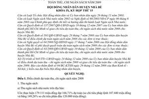 Nghị quyết 07/2008/NQ-HĐND điều chỉnh dự toán thu, chi ngân sách năm 2008 và giao chỉ tiêu dự toán thu, chi ngân sách năm 2009