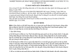 Quyết định 97/2008/QĐ-UBND cơ chế phối hợp giải quyết đăng ký kinh doanh, chứng nhận đầu tư đăng ký thuế