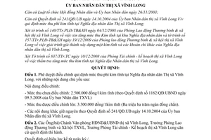 Quyết định 4096/QD-UBND năm 2008 mức thu phí kim tĩnh thị xã Vĩnh Long