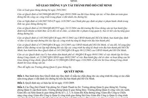 Quyết định 2464/QĐ-SGTVT năm 2008 Quy định mẫu rào chắn