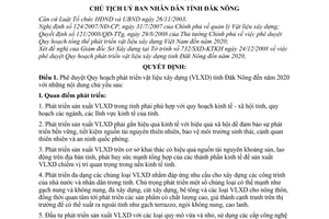 Quyết định 1971/QĐ-UBND phê duyệt Quy hoạch phát triển vật liệu xây dựng