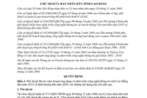 Quyết định 3132/QĐ-UBND năm 2008 phát triển công nghệ thông tin Cao Bằng