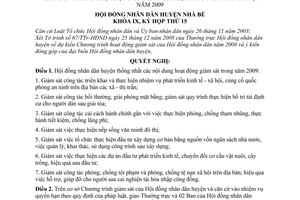 Nghị quyết 06/2008/NQ-HĐND chương trình hoạt động giám sát của Hội đồng nhân dân huyện năm 2009 huyện Nhà Bè