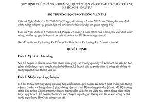 Quyết định 3993/QĐ-BGTVT  chức năng, nhiệm vụ, quyền hạn