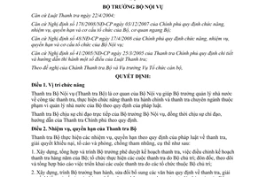 Quyết định 1748/QĐ-BNV năm 2008 chức năng nhiệm vụ quyền hạn Thanh tra Bộ Nội vụ