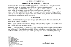 Quyết định 81/2008/QĐ-BGDĐT quy định Tiêu chuẩn chức danh Giám đốc, Phó Giám đốc sở giáo dục và đào tạo