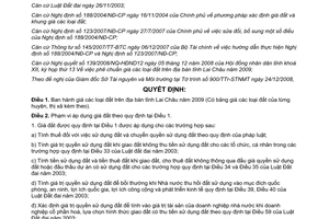Quyết định 38/2008/QĐ-UBND giá các loại đất Lai Châu 2009