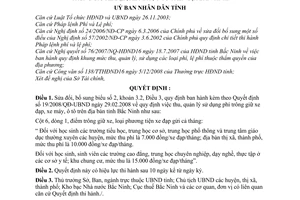 Quyết định 180/2008/QĐ-UBND bổ sung quy định thu, quản lý phí trông giữ xe đạp, xe máy, ô tô trên địa bàn tỉnh Bắc Ninh