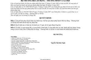 Quyết định 73/2008/QĐ-BLĐTBXH công bố danh mục văn bản quy phạm pháp luật đã hết hiệu lực pháp luật