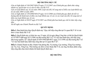 Quyết định 56/2008/QĐ-BYT "Quy chế tiếp công dân tại Cơ quan Bộ Y tế và các đơn vị trực thuộc Bộ Y tế