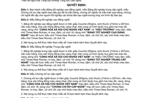 Quyết định 75/2008/QĐ-BLĐTBX mẫu Bằng tốt nghiệp cao đẳng nghề, mẫu Bằng tốt nghiệp trung cấp nghề, mẫu Chứng chỉ nghề, mẫu bản sao và việc quản lý