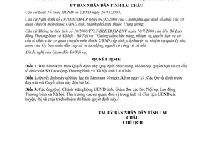 Quyết định 36/2008/QĐ-UBND chức năng nhiệm vụ quyền hạn cơ cấu Sở Lao động Lai Châu