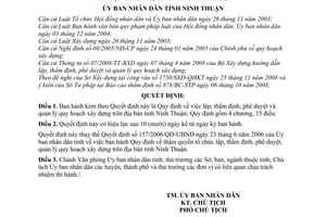 Quyết định 386/2008/QĐ-UBND quy định về lập, thẩm định, phê duyệt và quản lý quy hoạch xây dựng tỉnh Ninh Thuận