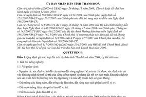 Quyết định 4302/2008/QĐ-UBND quy định giá đất trên địa bàn tỉnh Thanh Hoá năm 2009