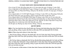 Quyết định 5745/QĐ-UBND Chương trình hành động thực hiện Chiến lược quốc gia phòng, chống và giảm nhẹ thiên tai đến năm 2020 TPHCM