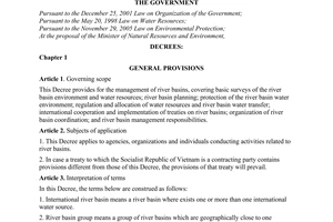 Decree No. 120/2008/ND-CP of December 1, 2008, on river basin management.