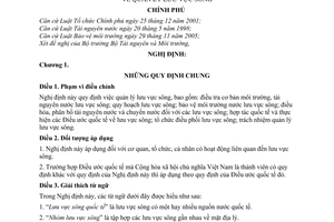 Nghị định 120/2008/NĐ-CP quản lý lưu vực sông