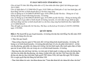 Quyết định 82/2008/QĐ-UBND phê duyệt Đề án quy hoạch karaoke, vũ trường trên địa bàn tỉnh Đồng Nai đến năm 2020