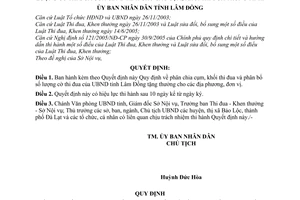 Quyết định 53/2008/QĐ-UBNDphân chia cụm, khối thi đua số lượng cờ thi đua