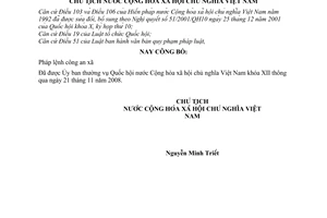 Lệnh công bố Pháp lệnh công an xã 29/2008/L-CTN