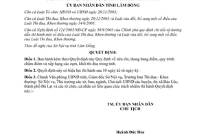 Quyết định 54/2008/QĐ-UBND tiêu chí thang bảng điểm chấm xếp hạng thi đua Lâm Đồng