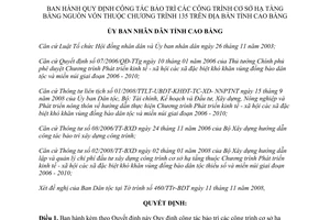 Quyết định 2734/2008/QĐ-UBND bảo trì công trình cơ sở hạ tầng bằng nguồn vốn 135 Cao Bằng