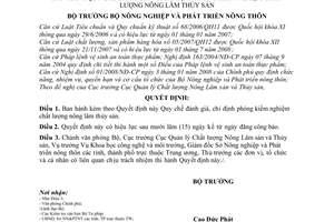 Quyết định 116/2008/QĐ-BNN Quy chế đánh giá, chỉ định phòng kiểm nghiệm chất lượng nông lâm thủy sản