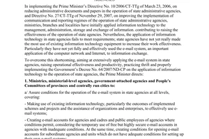 Directive No. 34/2008/CT-TTg of December 3, 2008, on promoting the use of the e-mail system in the operation of state agencies.