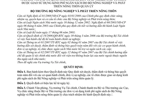 Quyết định 3833/QĐ-BNN-TC xét duyệt, thẩm định thông báo quyết toán năm các cơ quan hành chính, đơn vị sự nghiệp