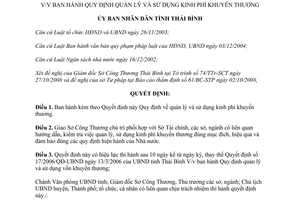 Quyết định 12/2008/QĐ-UBND quản lý sử dụng kinh phí khuyến thương Thái Bình