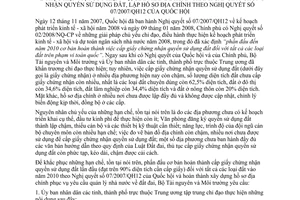 Chỉ thị 02/2008/CT-BTNMT nhiệm vụ giải pháp hoàn thành cấp giấy chứng nhận quyền sử dụng đất lập hồ sơ địa chính theo Nghị quyết 07/2007/QH12