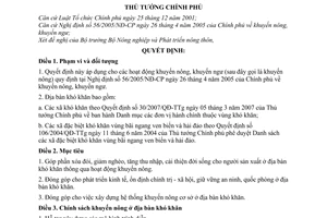 Quyết định 162/2008/QĐ-TTg chính sách khuyến nông, khuyến ngư ở địa bàn khó khăn