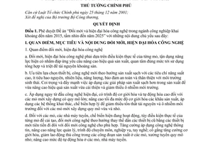 Quyết định 159/2008/QĐ-TTg phê duyệt Đề án “Đổi mới và hiện đại hóa công nghệ trong ngành công nghiệp khai khoáng đến năm 2015, tầm nhìn đến 2020'