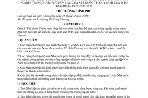 Quyết định 160/2008/QĐ-TTg phê duyệt Chiến lược tổng thể, chính sách bảo hộ sản xuất công nghiệp trong nước phù hợp cam kết quốc tế, quy định của WTO