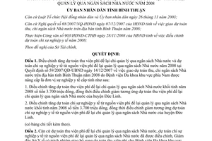Quyết định 103/2008/QĐ-UBND thu viện phí chi quản lý ngân sách Nhà nước Bình Thuận