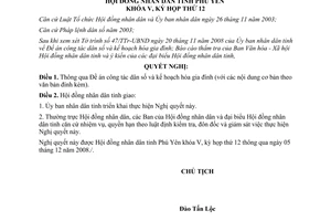 Nghị quyết 120/2008/NQ-HĐND công tác dân số kế hoạch hóa gia đình Phú Yên