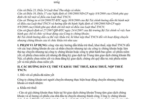 Công văn 42/BTC-TCT khấu trừ thuế thu nhập cá nhân chuyển nhượng chứng khoán