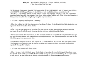 Công văn 87/VPCP-KTN thực hiện Dự án Cảng trung chuyển quốc tế Vân Phong