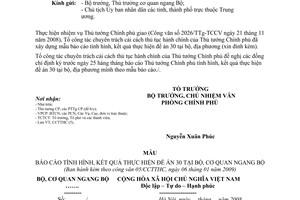 Công văn 05/CCTTHC báo cáo tình hình, kết quả thực hiện Đề án 3