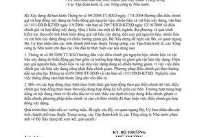 Công văn 26/BXD-KTXD quản lý chi phí đầu tư xây dựng công trình