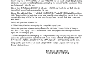 Công văn 151/TCHQ-GSQL hàng hoá của doanh nghiệp chế xuất gửi kho ngoại quan