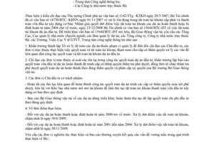 Công văn 272/BGTVT-TC tất toán tài khoản dự án đầu tư