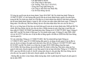 Công văn 315/BGTVT-TC thực hiện công tác quyết toán vốn đầu tư xây dựng cơ bản và triển khai thực hiện Thông tư 117/2008/TT-BTC